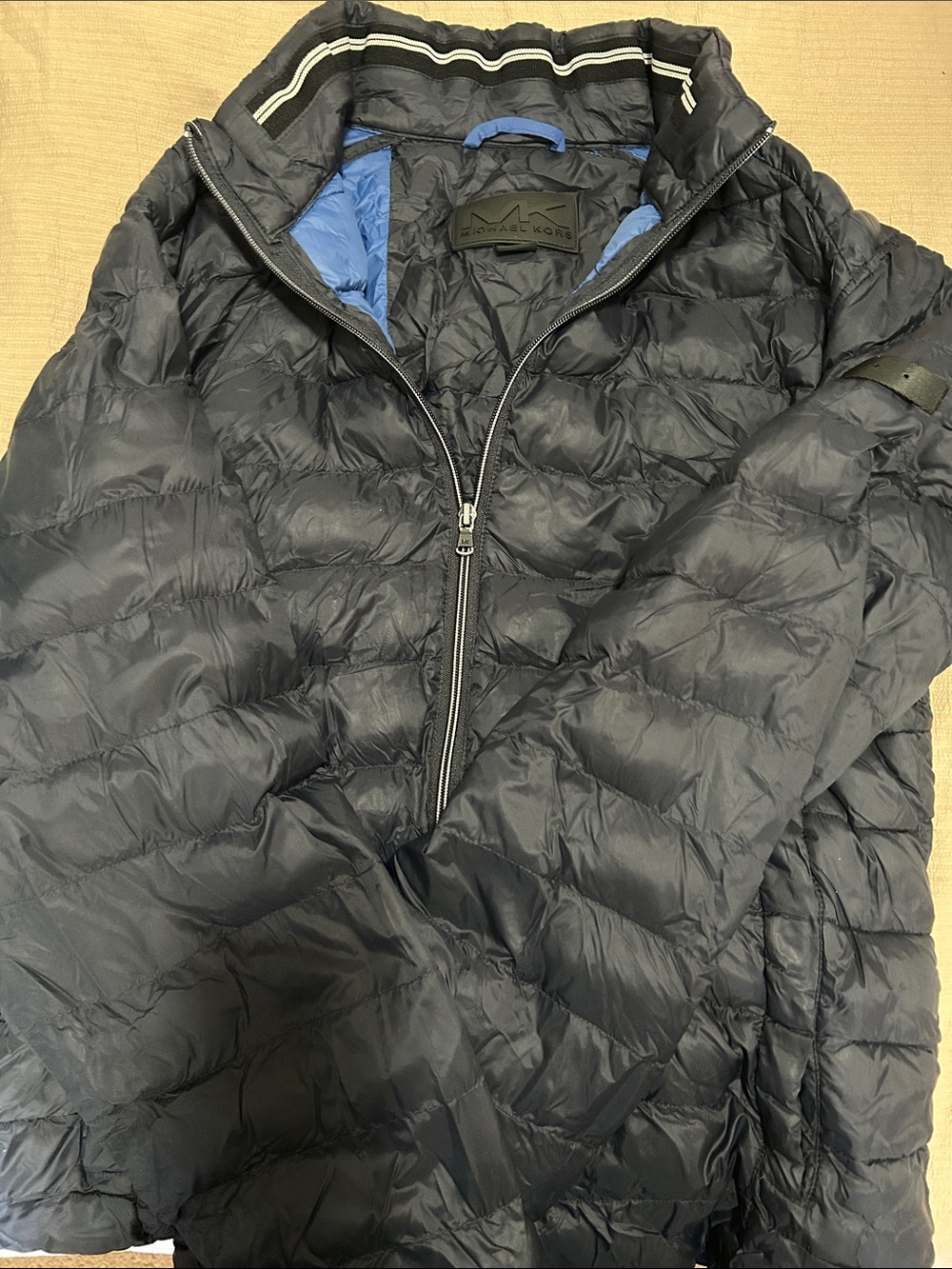 Michael Kors Men’s Dark Navy Quilted Down Puffer Jacket